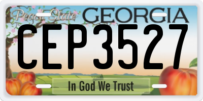 GA license plate CEP3527