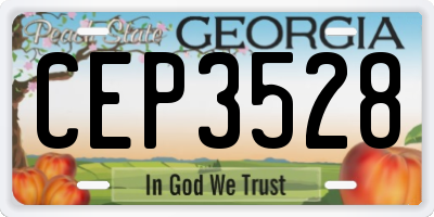 GA license plate CEP3528