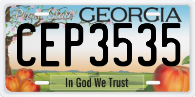 GA license plate CEP3535