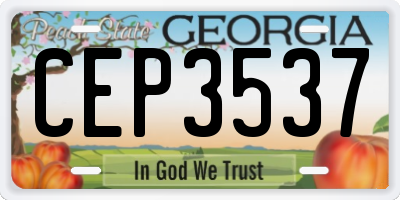 GA license plate CEP3537