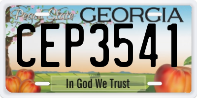 GA license plate CEP3541