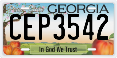 GA license plate CEP3542
