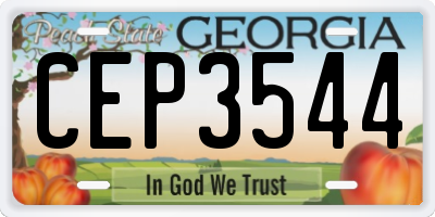 GA license plate CEP3544