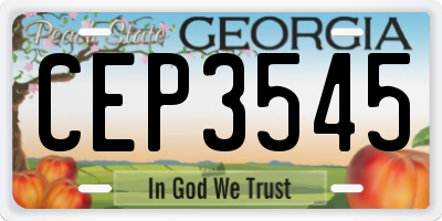 GA license plate CEP3545