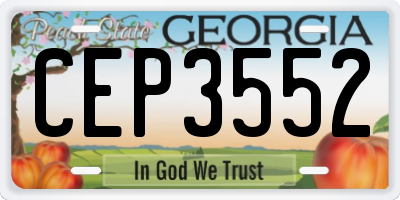 GA license plate CEP3552