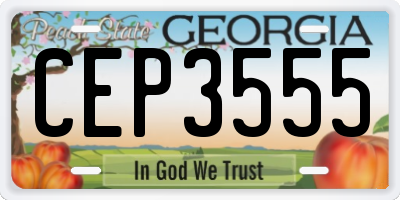 GA license plate CEP3555