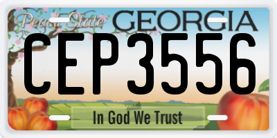 GA license plate CEP3556
