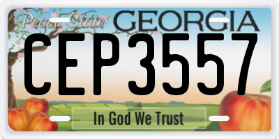 GA license plate CEP3557
