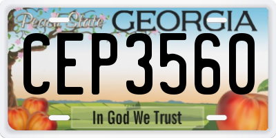 GA license plate CEP3560