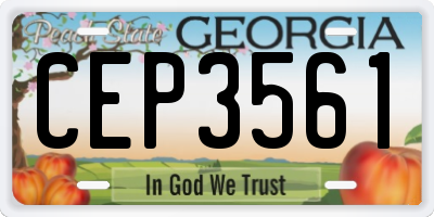 GA license plate CEP3561