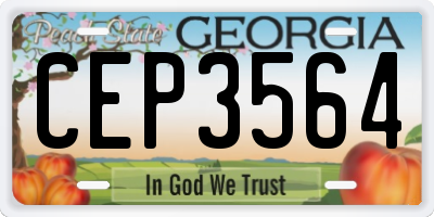 GA license plate CEP3564