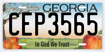 GA license plate CEP3565