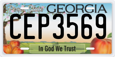 GA license plate CEP3569