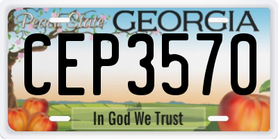 GA license plate CEP3570