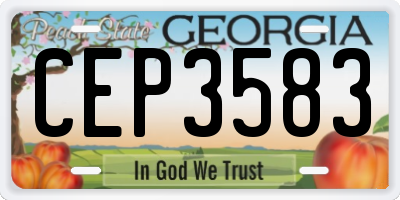 GA license plate CEP3583