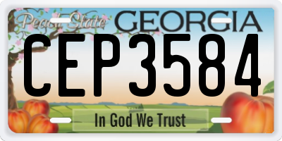 GA license plate CEP3584