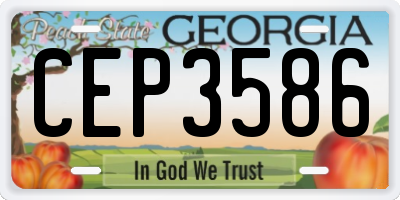 GA license plate CEP3586