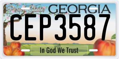 GA license plate CEP3587