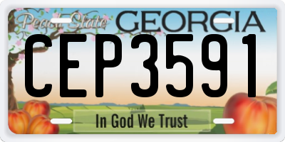 GA license plate CEP3591
