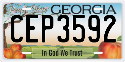 GA license plate CEP3592