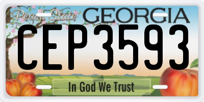GA license plate CEP3593