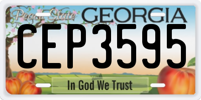 GA license plate CEP3595