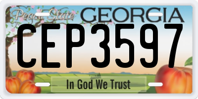 GA license plate CEP3597