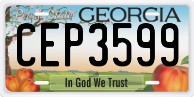 GA license plate CEP3599