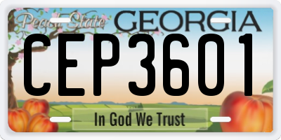 GA license plate CEP3601