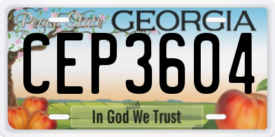 GA license plate CEP3604