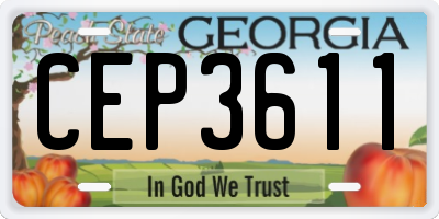 GA license plate CEP3611