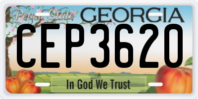 GA license plate CEP3620