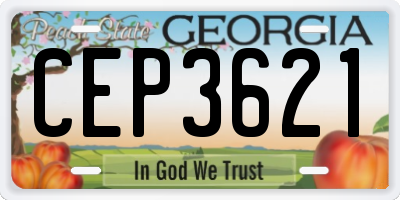 GA license plate CEP3621