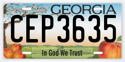 GA license plate CEP3635