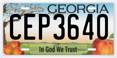 GA license plate CEP3640