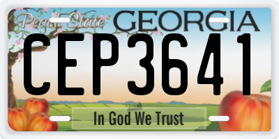 GA license plate CEP3641