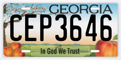 GA license plate CEP3646