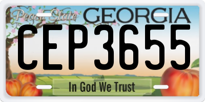 GA license plate CEP3655