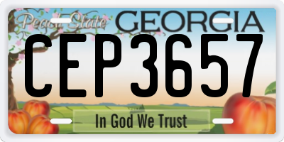 GA license plate CEP3657