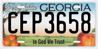 GA license plate CEP3658