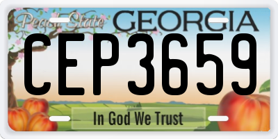 GA license plate CEP3659