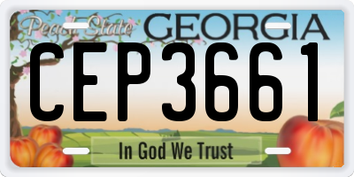 GA license plate CEP3661