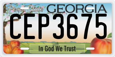 GA license plate CEP3675
