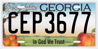 GA license plate CEP3677