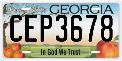 GA license plate CEP3678