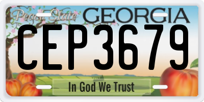 GA license plate CEP3679