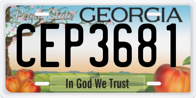 GA license plate CEP3681