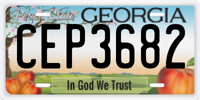 GA license plate CEP3682