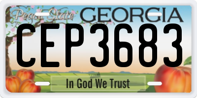 GA license plate CEP3683