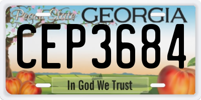 GA license plate CEP3684